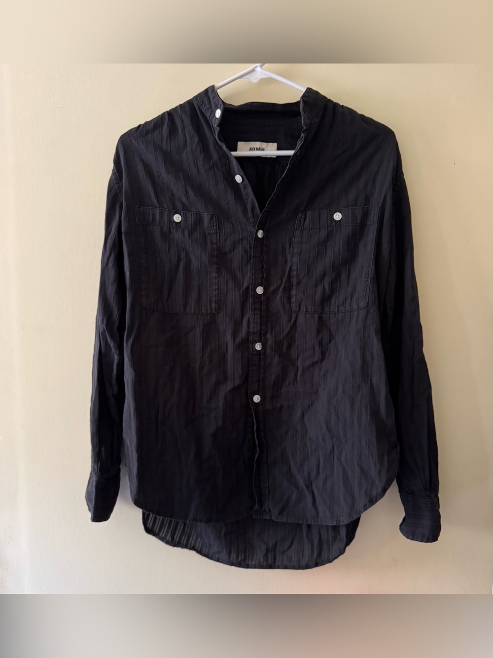 Buck Mason Cotton Dobby Studio Shirt in Black 🖤